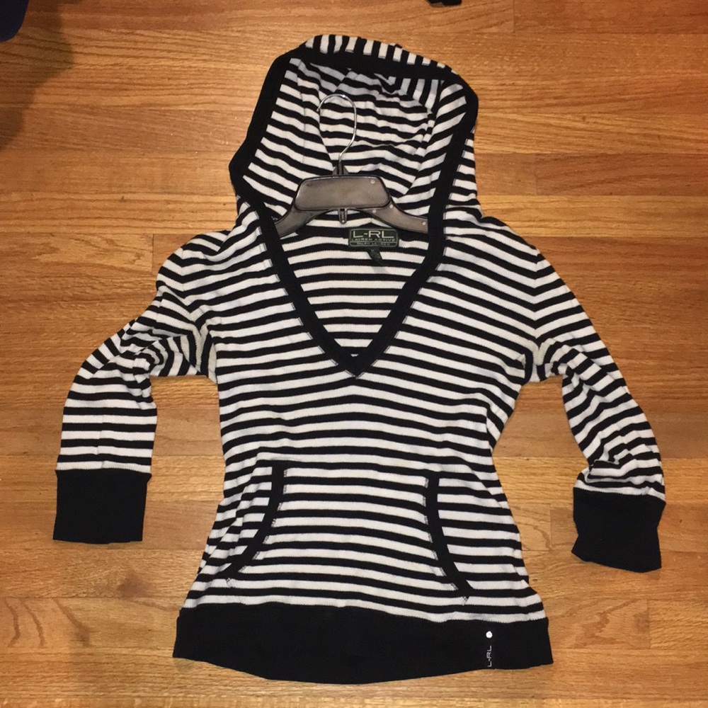 Striped hooded sweater